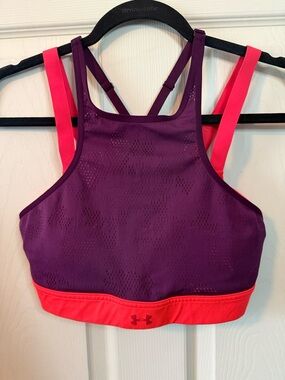 Under Armour Purple & Orange Sports Bra Size Medium